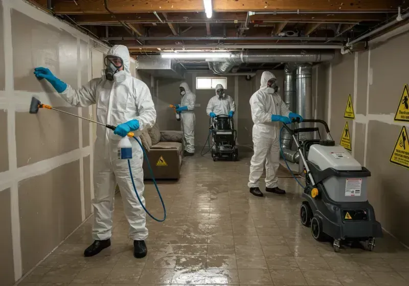 Basement Moisture Removal and Structural Drying process in North Andover, MA